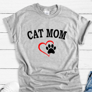 Cat Mom Gray Unisex Short Sleeve T-shirt