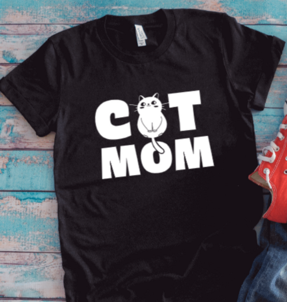 Cat Mom, Unisex Black Short Sleeve T-shirt