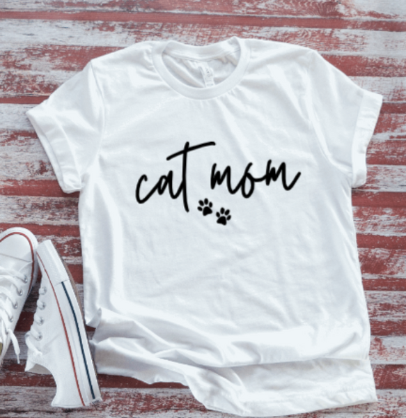 Cat Mom White  Short Sleeve T-shirt