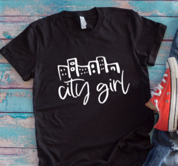 City Girl Black Unisex Short Sleeve T-shirt