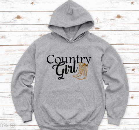 Country Girls, Gray Unisex Hoodie Sweatshirt