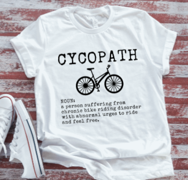 Cycopath Unisex  White Short Sleeve T-shirt