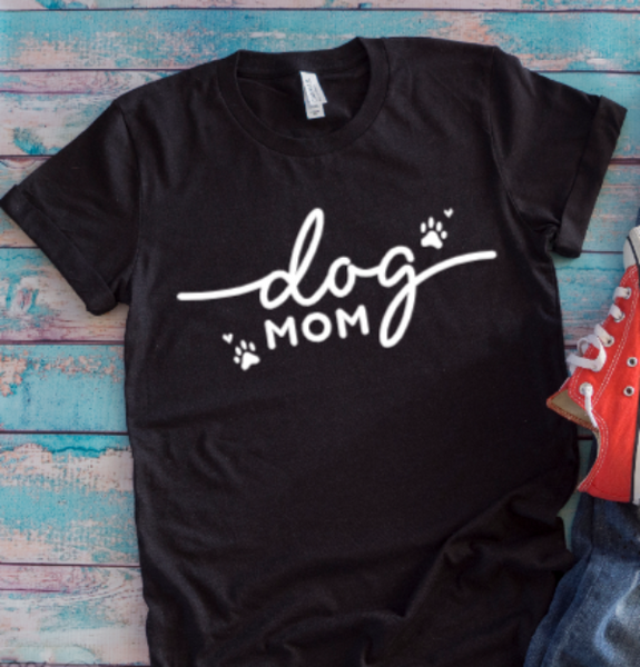 Dog Mom, Black Unisex Short Sleeve T-shirt