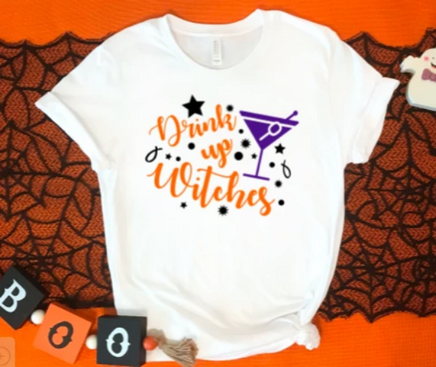Drink Up Witches, Halloween white t-shirt