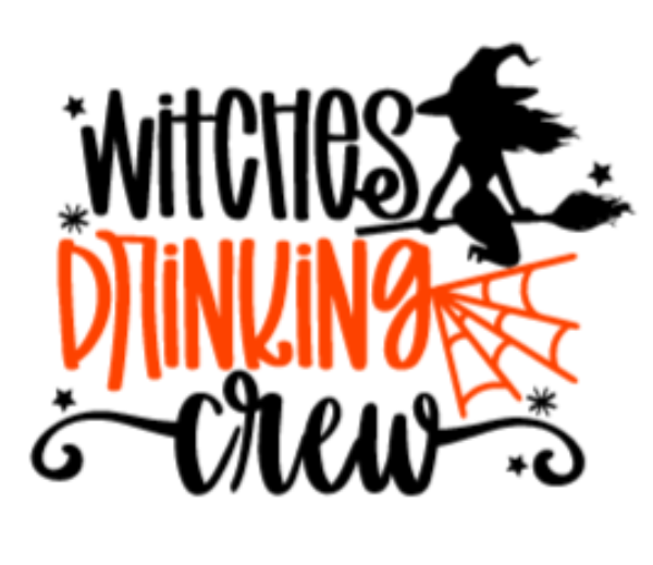 Witches Drinking Crew Halloween, Unisex, White Short Sleeve T-shirt