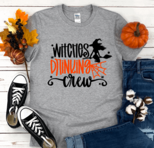 Witches Drinking Crew Halloween Unisex Gray Short Sleeve Unisex T-shirt