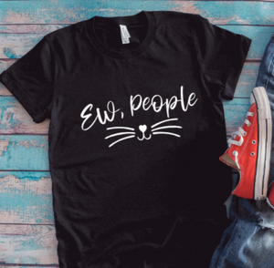 Ew People, Cat Whiskers, Black Unisex Short Sleeve T-shirt