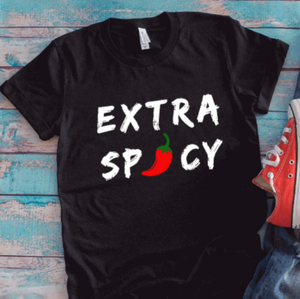 Extra Spicy, Unisex Black Short Sleeve T-shirt