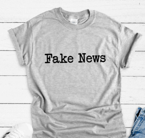 Fake News, Gray Short Sleeve T-shirt