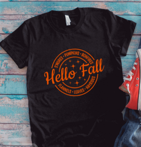 Hello Fall, Unisex Black Short Sleeve T-shirt