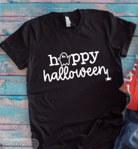 Happy Halloween.Ghost, Black Unisex Short Sleeve T-shirt