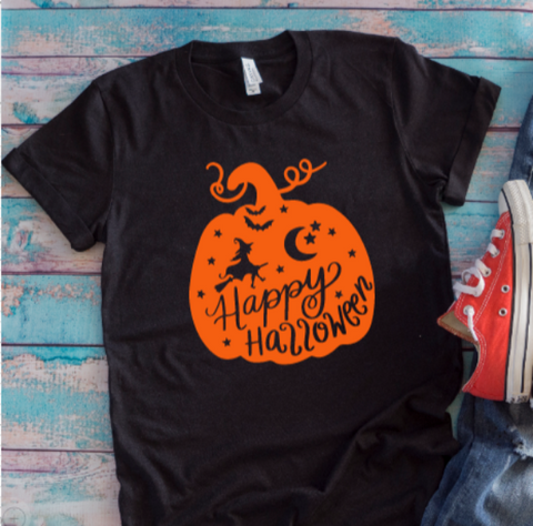 Happy Halloween Pumpkin Black Unisex Short Sleeve T-shirt