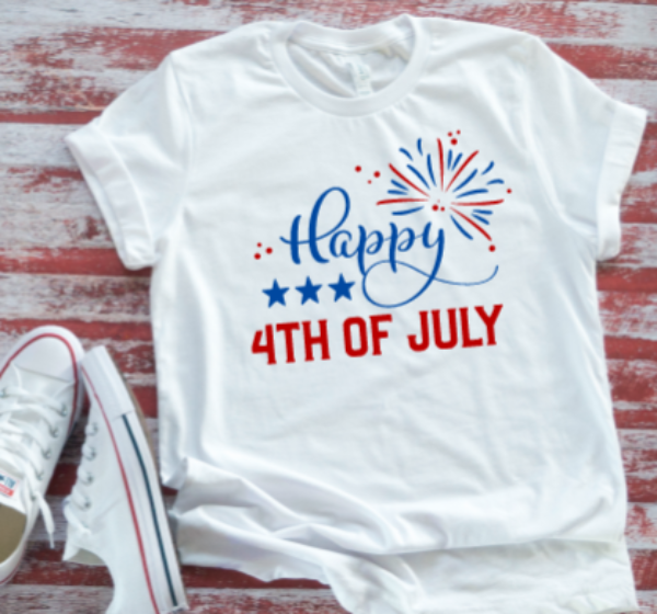 Happy 4th of July White Short Sleeve Unisex T-shirt
