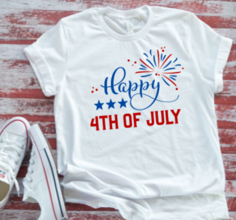 Happy 4th of July White Short Sleeve Unisex T-shirt