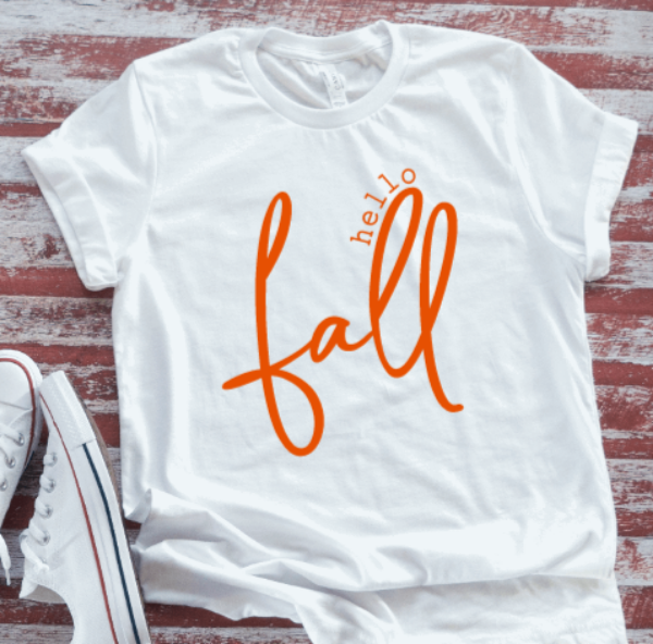 Hello Fall, White Unisex Short Sleeve T-shirt
