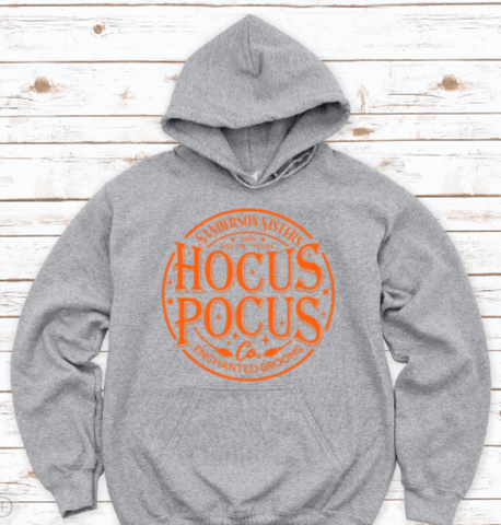 Sanderson Sisters, Hocus Pocus, Enchanted Brooms, Halloween Gray Unisex Hoodie Sweatshirt