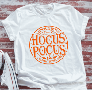 Sanderson Sisters, Hocus Pocus, Enchanted Brooms, Halloween Unisex White, Short-Sleeve T-shirt