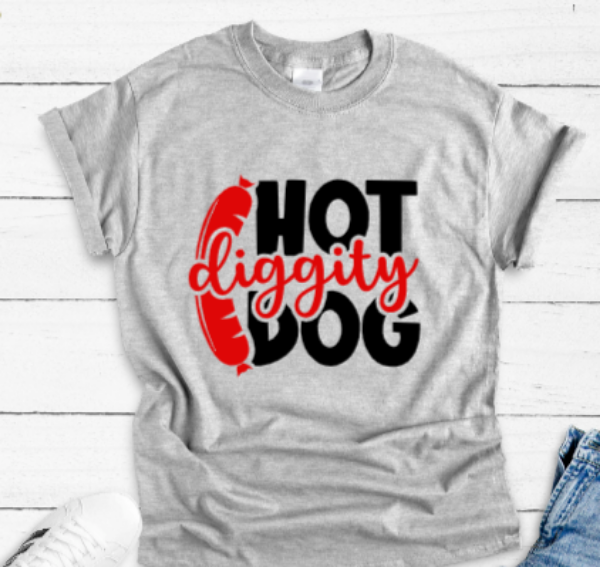 Hot Diggity Dog Gray Unisex Short Sleeve T-shirt