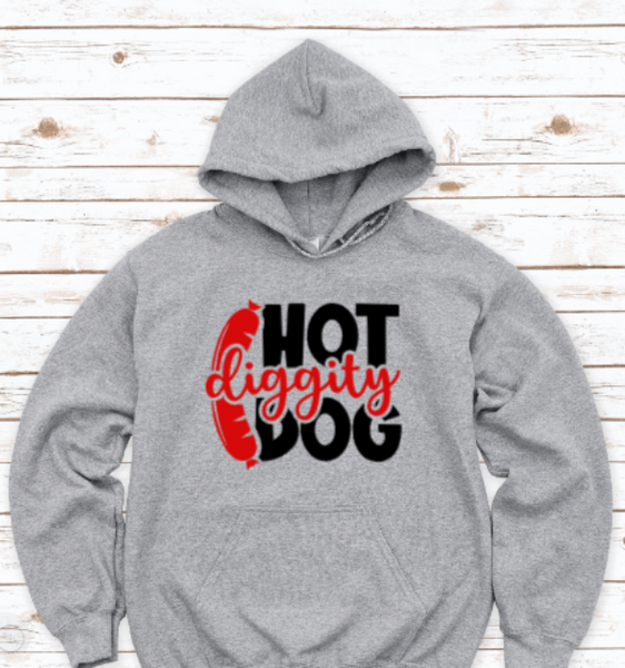 Hot Diggity Dog Gray Unisex Hoodie Sweatshirt