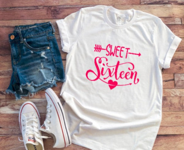 Sweet Sixteen Birthday Cute Unisex  White Short Sleeve T-shirt