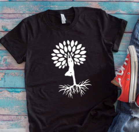 Yoga Tree, Black Unisex Short Sleeve T-shirt