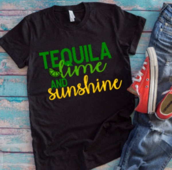 Tequila Lime and Sunshine Black Unisex T-shirt
