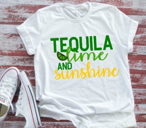 Tequila Lime and Sunshine, Unisex White Short Sleeve T-shirt