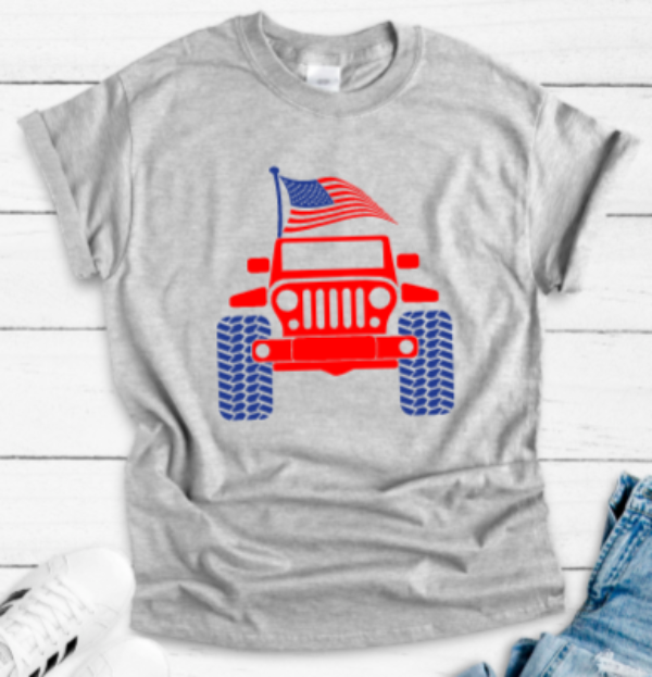 Off Road 4th of July Gray Short Sleeve Unisex T-shirt