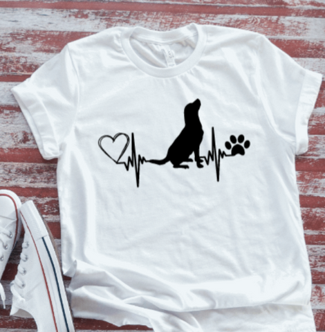 Lab Love Heartbeat, Dog  White Short Sleeve T-shirt