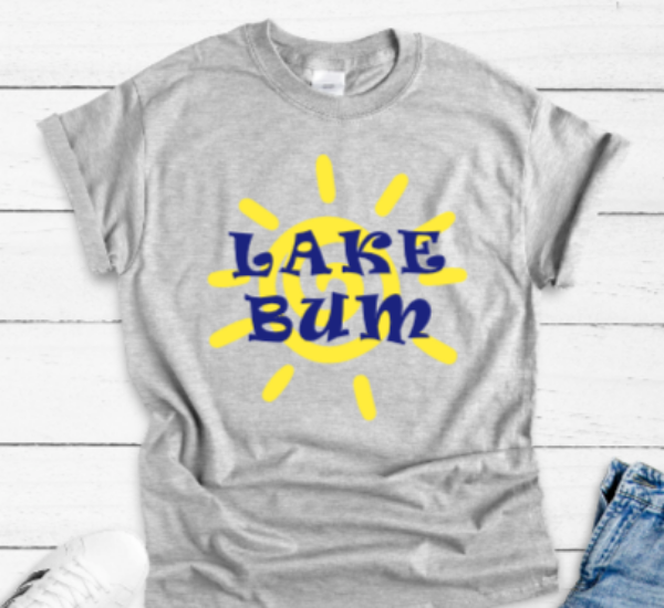 Lake Bum Gray Unisex Short Sleeve T-shirt