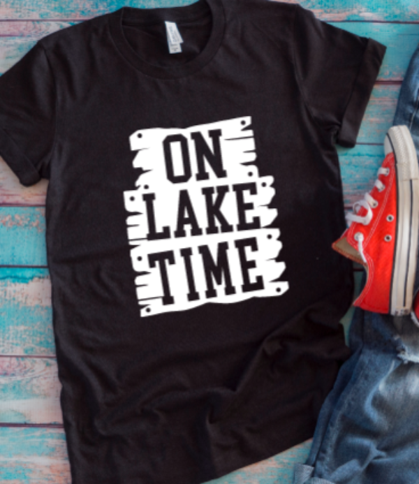 On Lake Time Black Unisex Short Sleeve T-shirt
