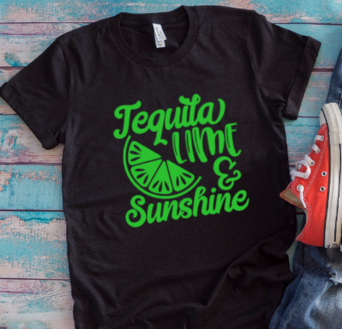 Tequila, Lime, and Sunshine Black Unisex Short Sleeve T-shirt