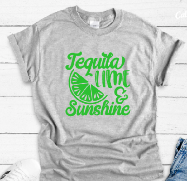 Tequila, Lime and Sunshine Gray Unisex Short Sleeve T-shirt