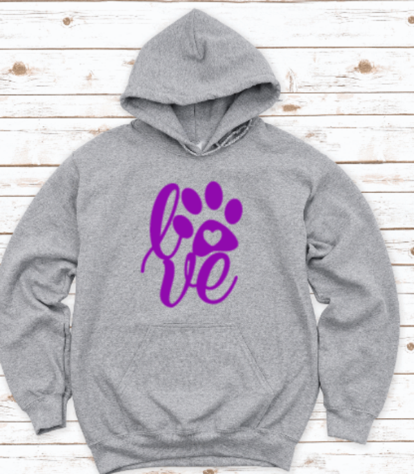 Dog Love Gray Unisex Hoodie Sweatshirt