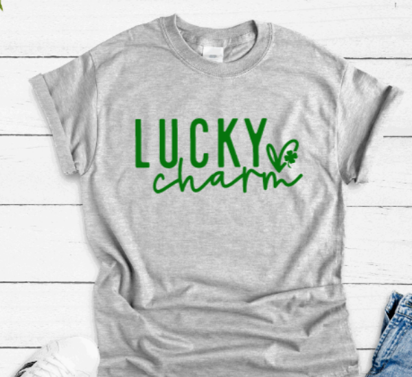 Lucky Charm, St. Patrick's Day, Unisex Gray Short Sleeve T-shirt