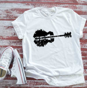Nature Guitar , Unisex  White Short Sleeve T-shirt