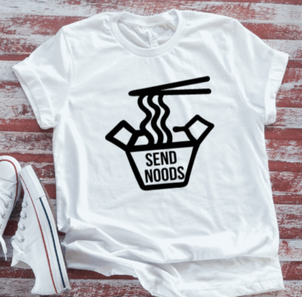 Send Noods,  White Short Sleeve T-shirt