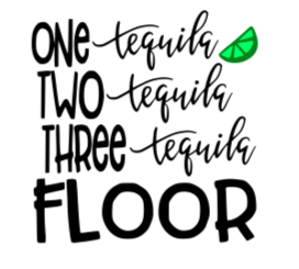 One Tequila Two Tequila Three Tequila Floor, Men's and  White Short Sleeve T-shirt