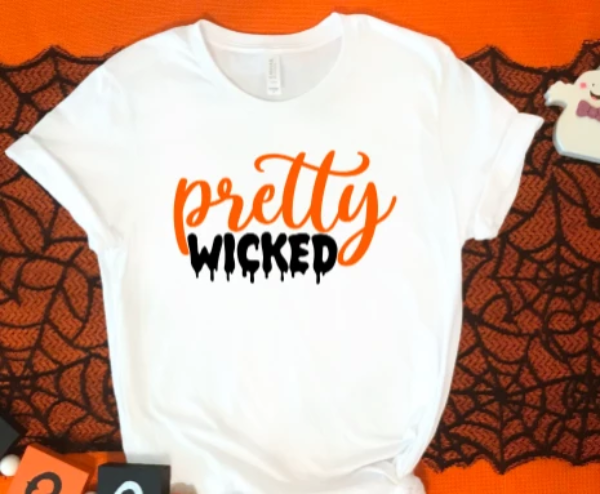 pretty wicked halloween white t-shirt