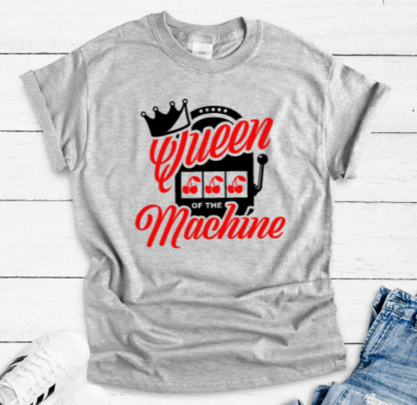 Queen of the Machine, Casino, Gray Unisex Short Sleeve T-shirt