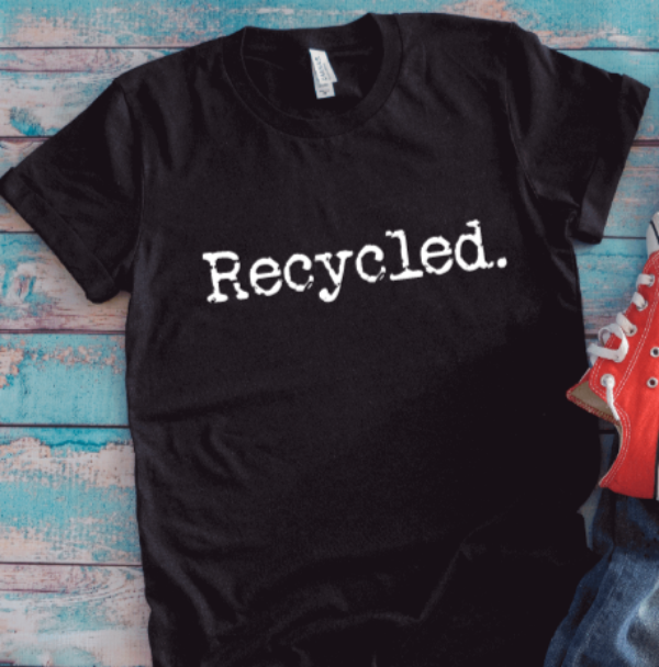Recycled, Unisex Black Short Sleeve T-shirt