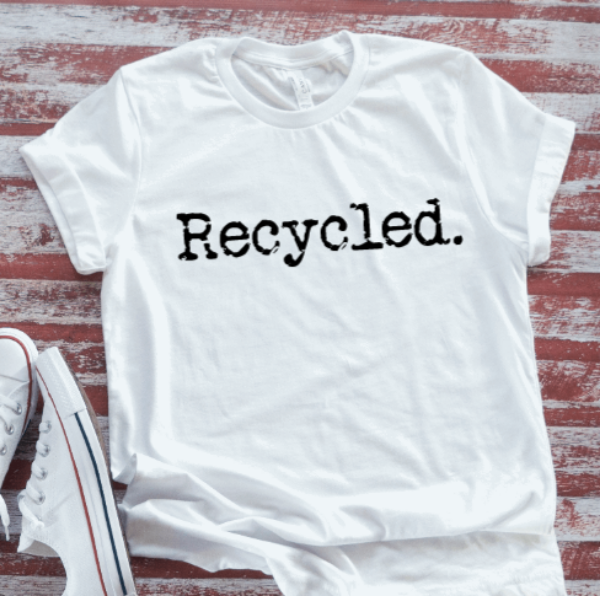 Recycled, White Short Sleeve T-shirt