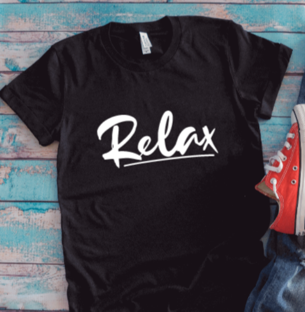 Relax, Unisex Black Short Sleeve T-shirt