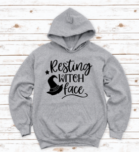 Resting Witch Face Halloween Gray Unisex Hoodie Sweatshirt