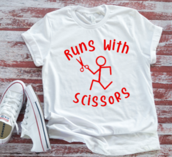 Runs With Scissors,  Soft White Short Sleeve T-shirt