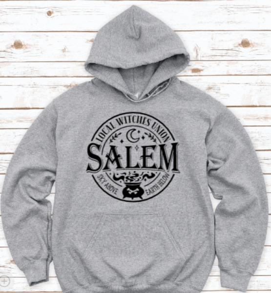 Salem, Local Witches Union, Halloween Gray Unisex Hoodie Sweatshirt