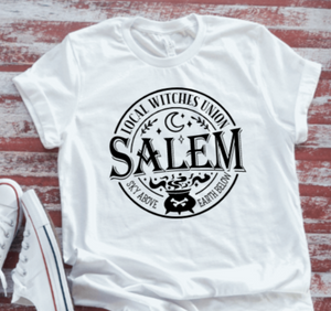 Salem, Local Witches Union, Halloween Unisex White, Short-Sleeve T-shirt