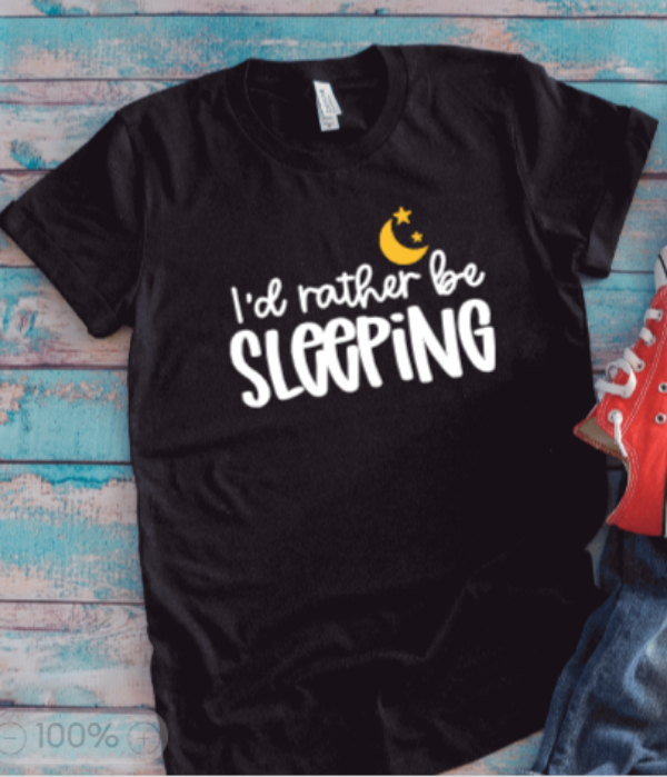 I'd Rather Be Sleeping, Black Unisex Short Sleeve T-shirt