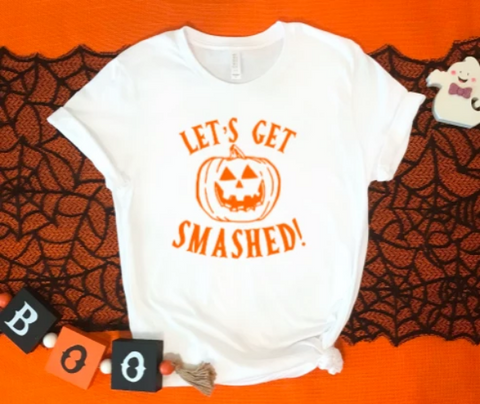 Let's get smashed white halloween t-shirt