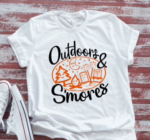 Outdoors & S'mores ,White Short Sleeve T-shirt